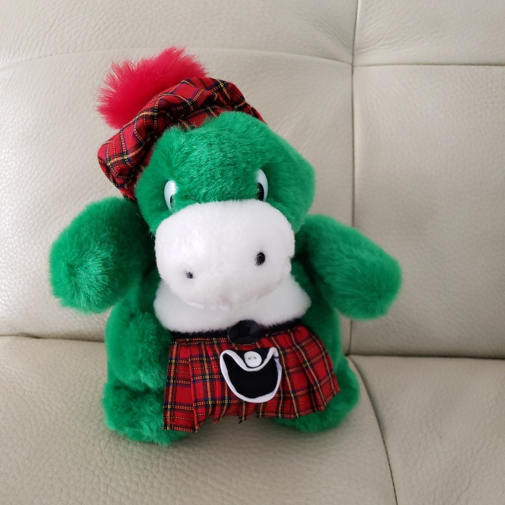 Vintage Honey Pot Green Dinosaur Plush Toy